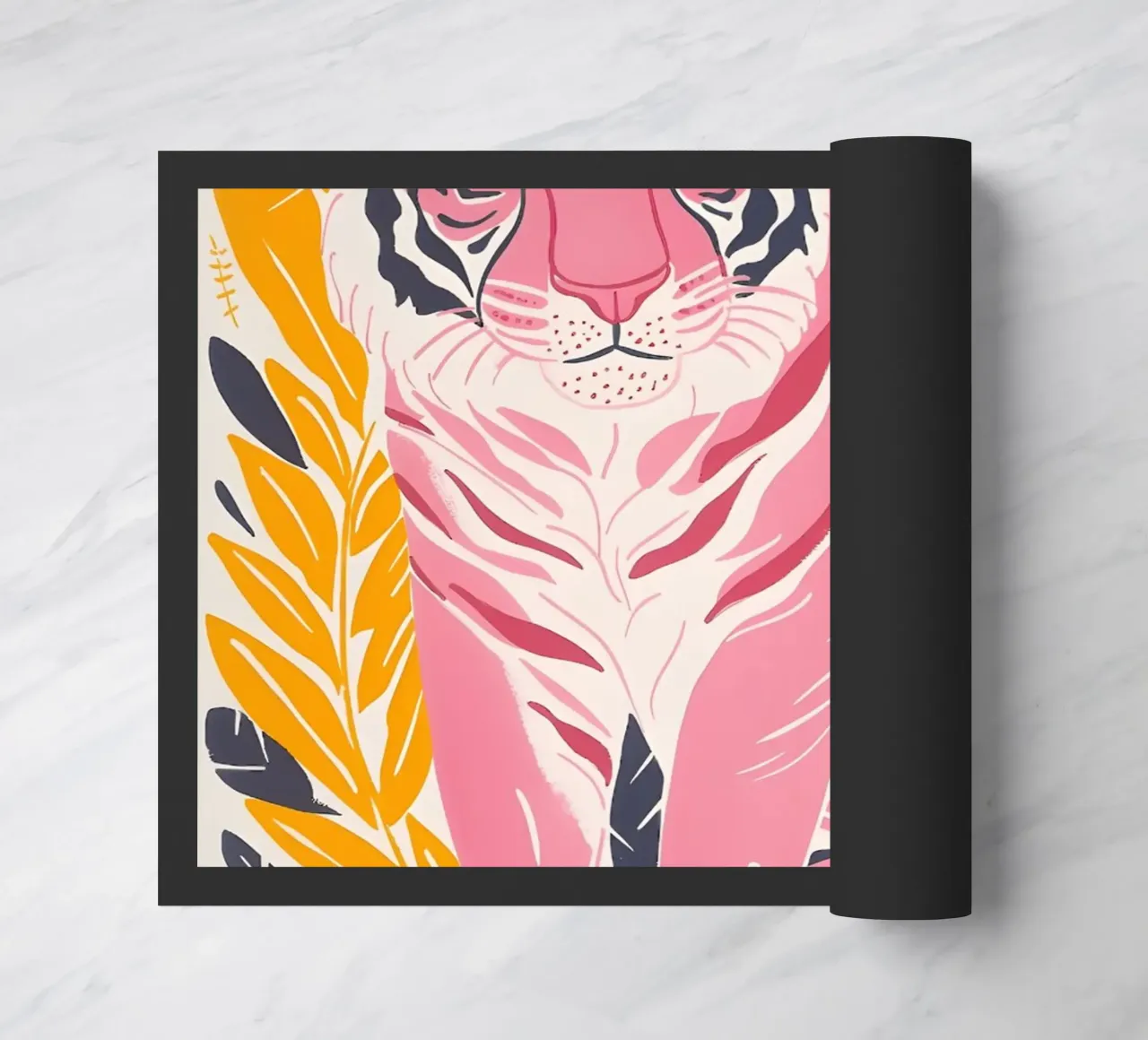 Roze Tijger Gestreepte Abstracte Psychedelische Pop Art Print deurmat van NorwesClub