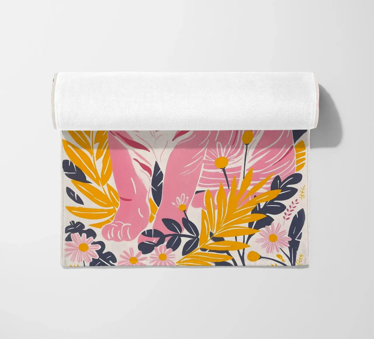 Roze Tijger Gestreepte Abstracte Psychedelische Pop Art Print strandhanddoek van NorwesClub
