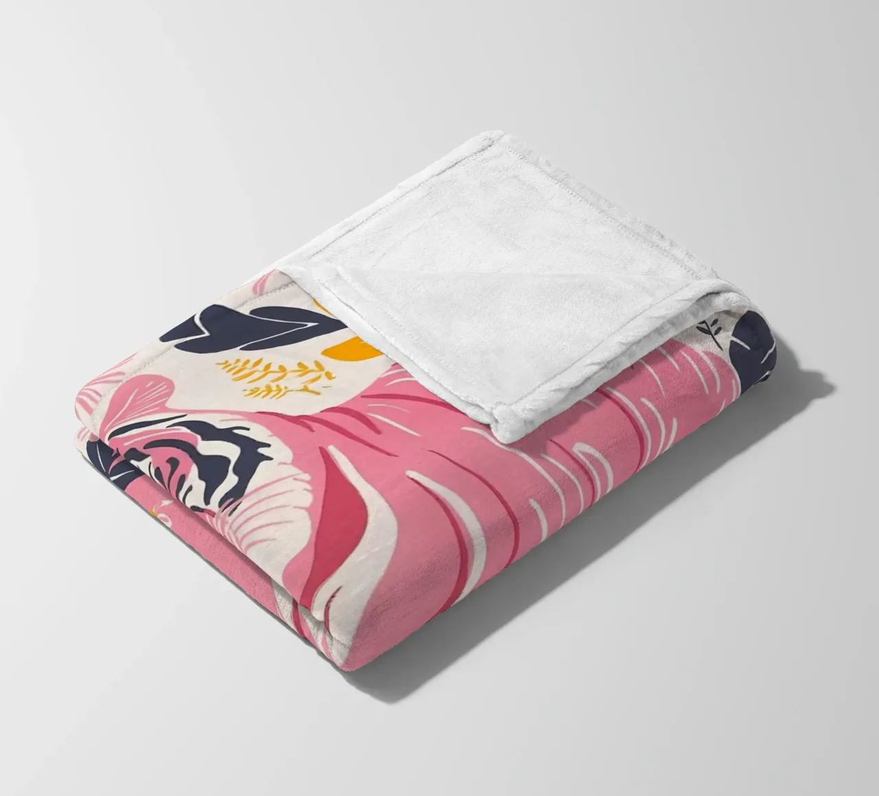 Roze Tijger Gestreepte Abstracte Psychedelische Pop Art Print fleecedeken van NorwesClub