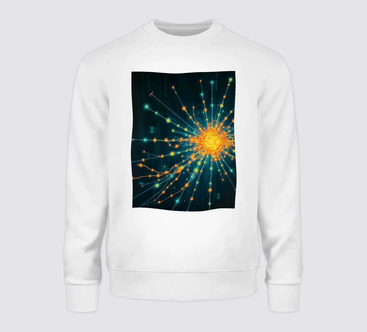 Représentation colorée de la collision d'une particule avec un élément énergétique sweat de DesignDoodle