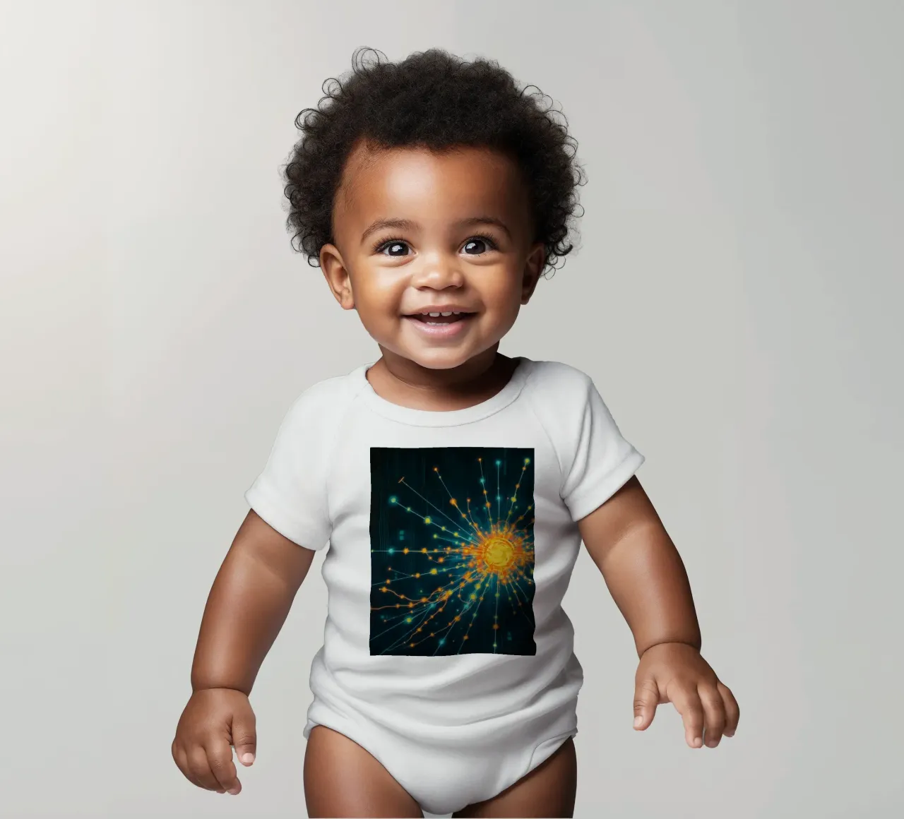 Représentation colorée de la collision d'une particule avec un élément énergétique body bébé de DesignDoodle