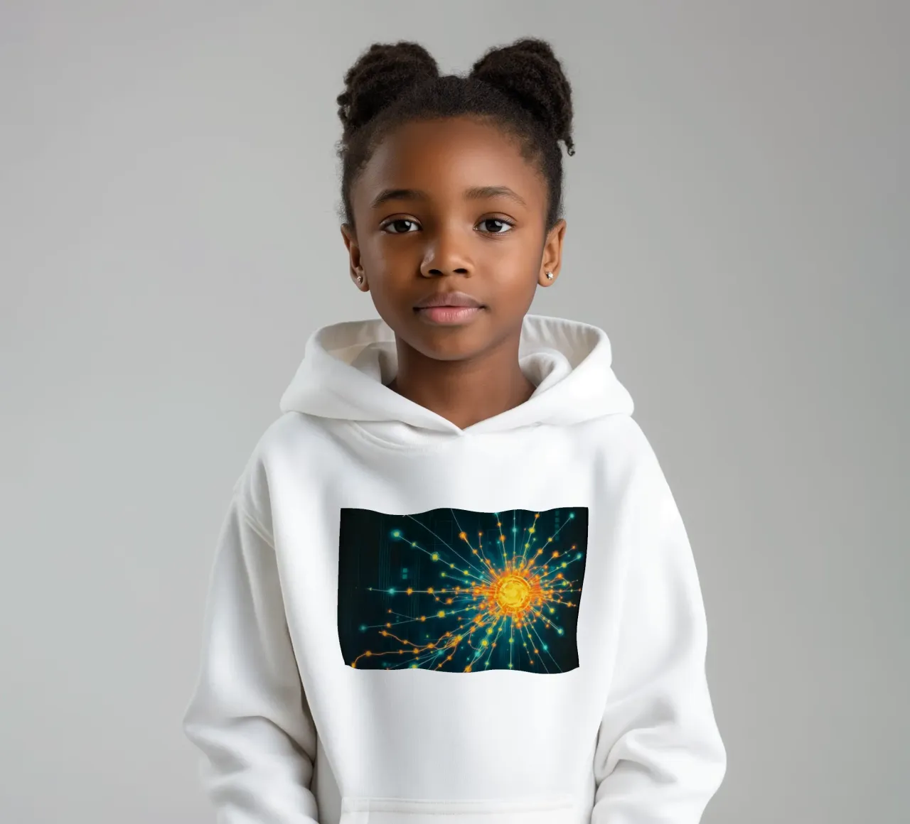Representación en color de la colisión de una partícula con una energía sudadera con capucha para niño de DesignDoodle