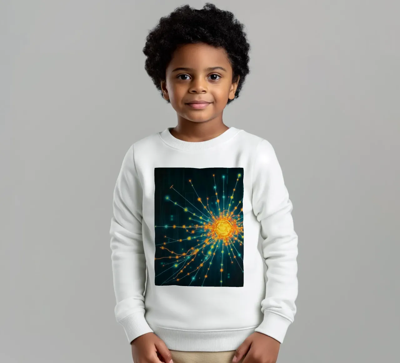 Representación en color de la colisión de una partícula con una energía sudadera para niño de DesignDoodle