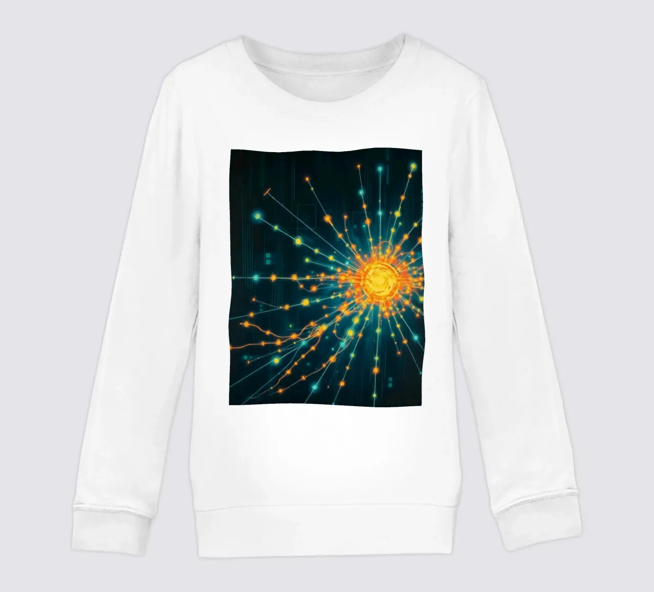Rappresentazione colorata della collisione di particelle con un'energia felpa bambino da DesignDoodle