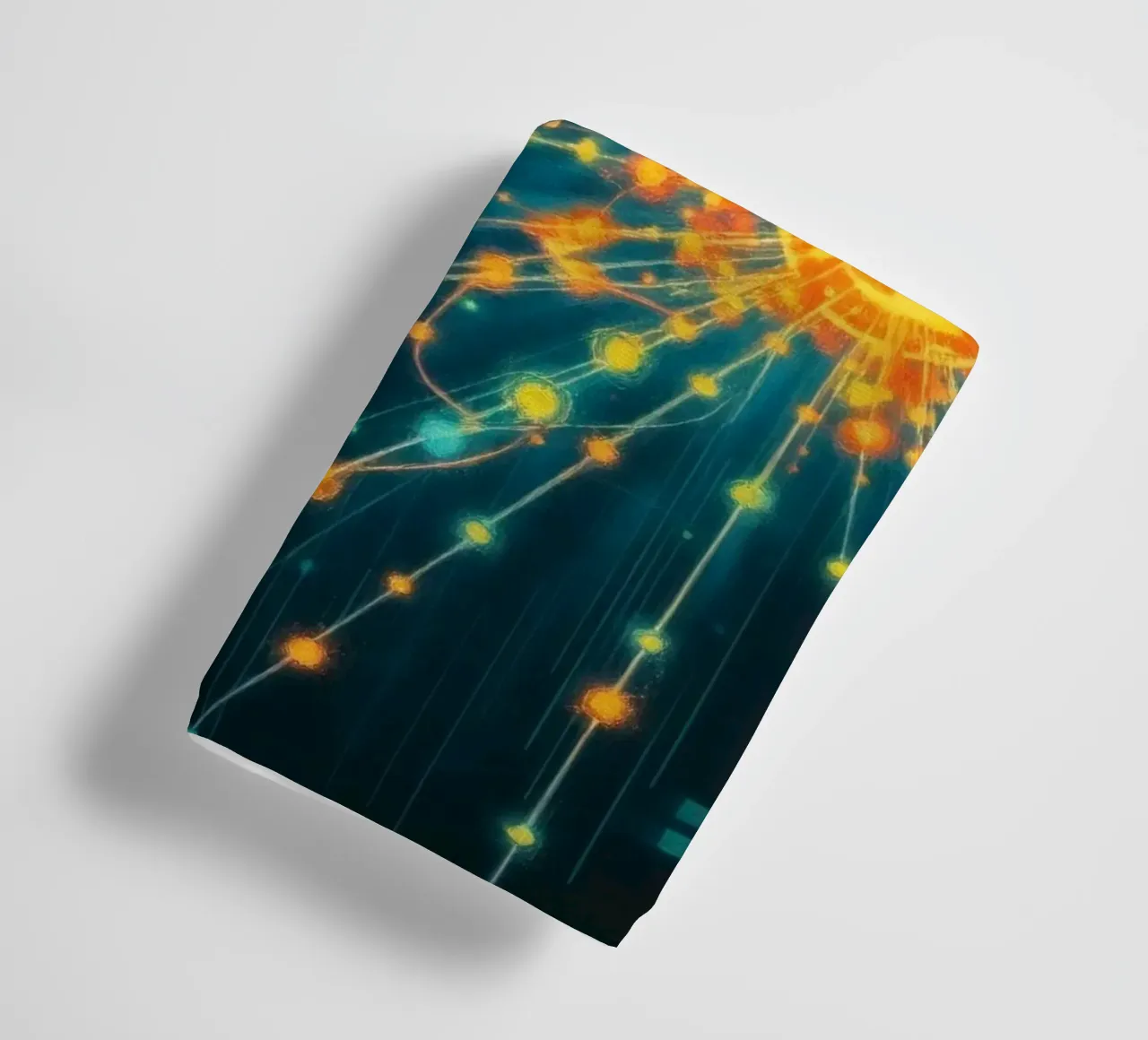 Représentation colorée de la collision d'une particule avec un élément énergétique serviette de bain de DesignDoodle