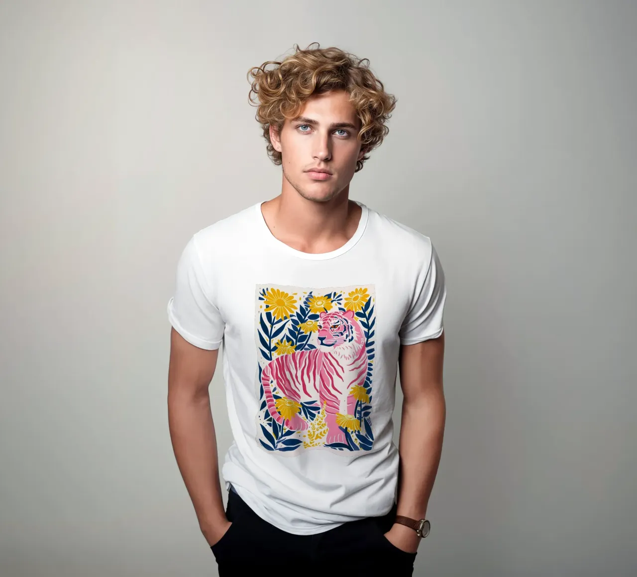 Puzzle abstracto geométrico Tigre Animal Salvaje Pop Art Print camiseta de NorwesClub