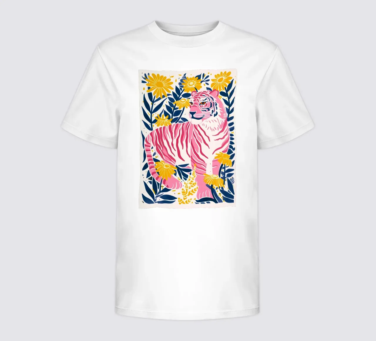 Abstract Geometric Tiger Wild Animal Pop Art Puzzle Print kids t-shirt by NorwesClub