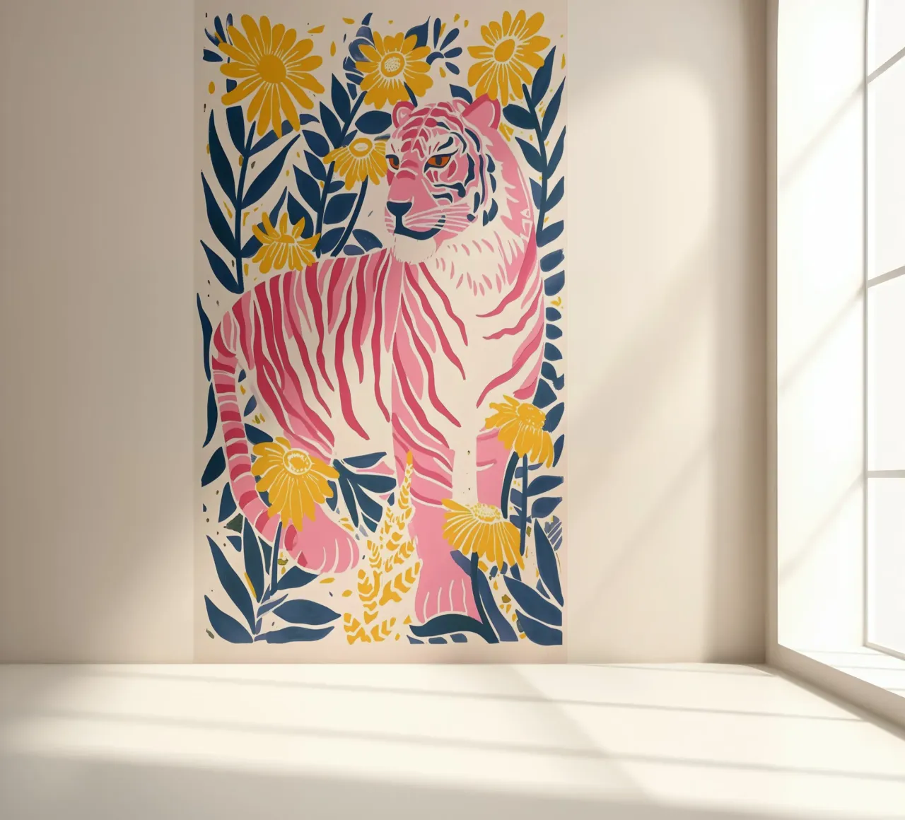Abstract Geometric Tiger Wild Animal Pop Art Puzzle Print photo wallpaper by NorwesClub
