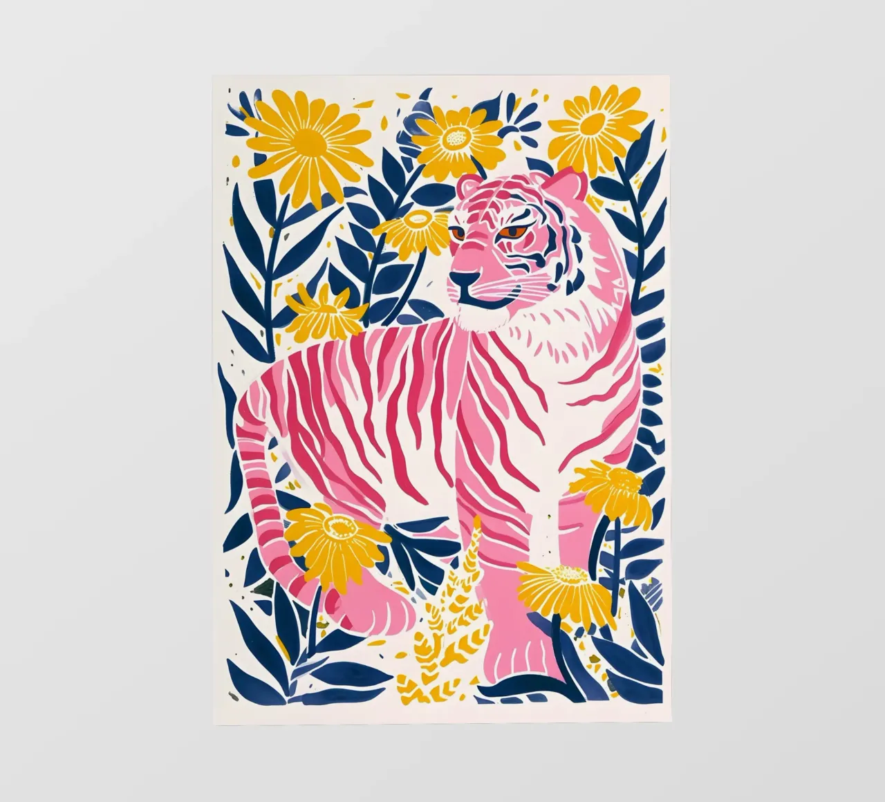 Abstract Geometric Tiger Wild Animal Pop Art Puzzle Print photo wallpaper by NorwesClub