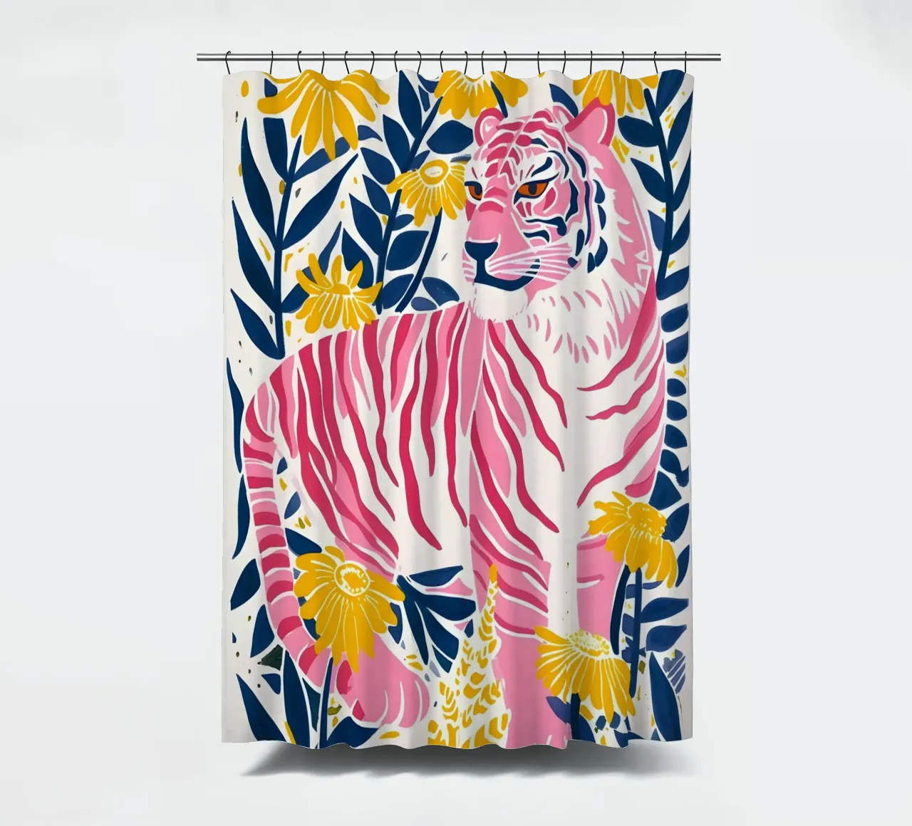 Puzzle abstracto geométrico Tigre Animal Salvaje Pop Art Print cortina de baño de NorwesClub