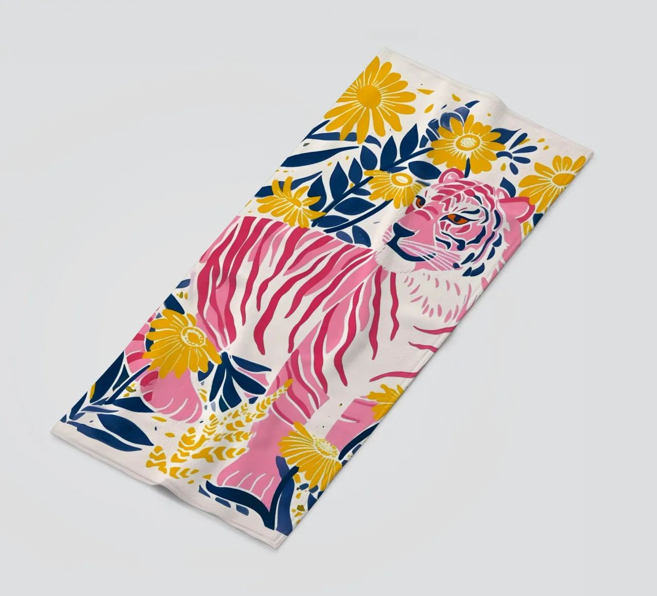 Abstracte Geometrische Tijger Wild Dier Pop Art Puzzel Print strandhanddoek van NorwesClub