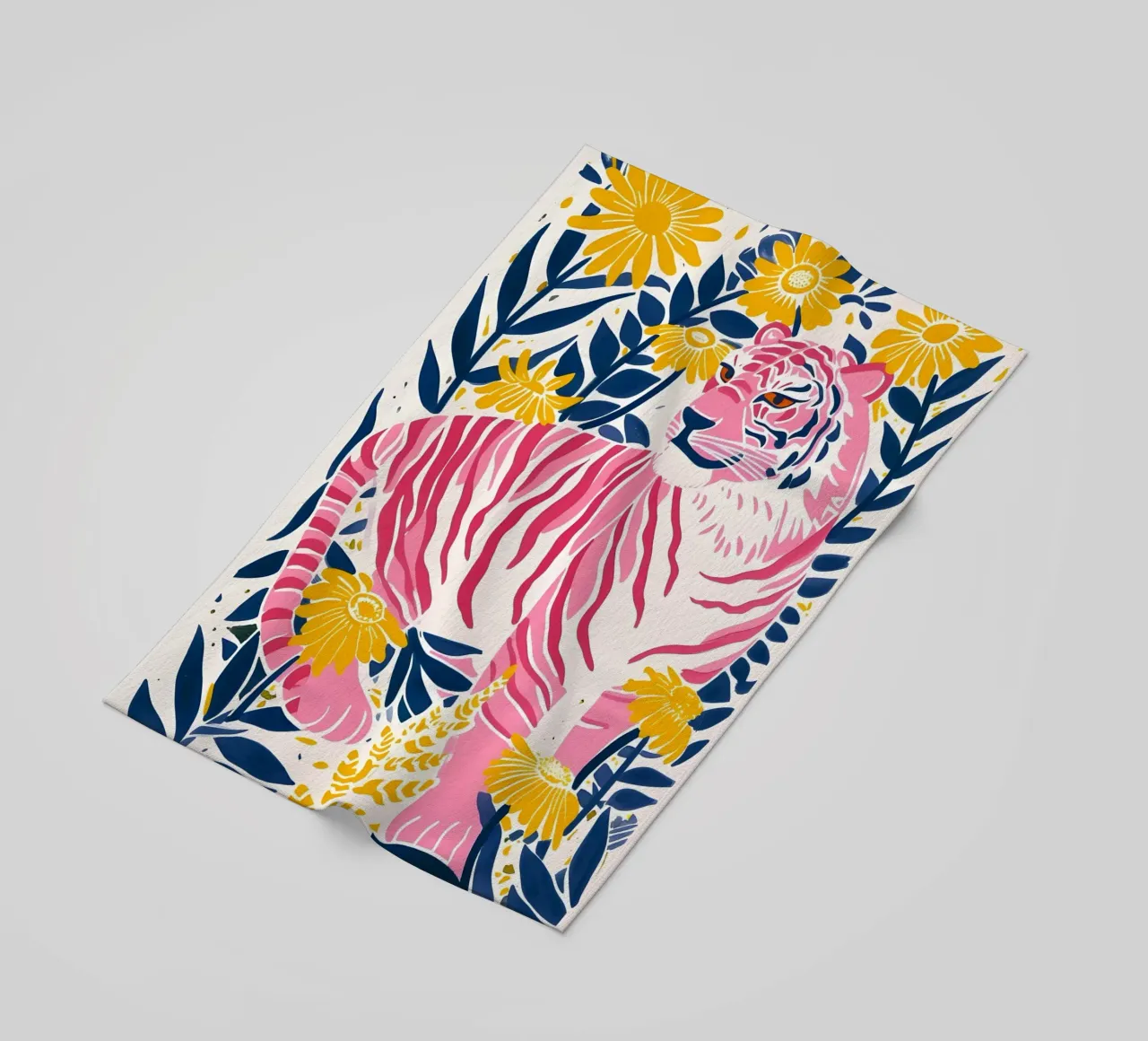 Abstracte Geometrische Tijger Wild Dier Pop Art Puzzel Print strandhanddoek van NorwesClub