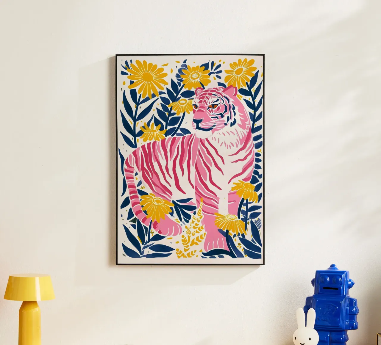 Abstract Geometric Tiger Wild Animal Pop Art Puzzle Print alu-dibond by NorwesClub