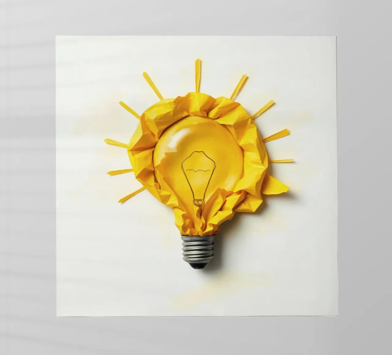 Design creativo di lampadine con carta gialla stropicciata pellicola backlit da DesignDoodle
