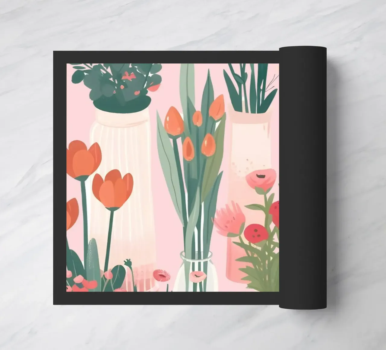Retro Psychedelische Flower Power Groovy Abstracte Kunstdruk deurmat van NorwesClub