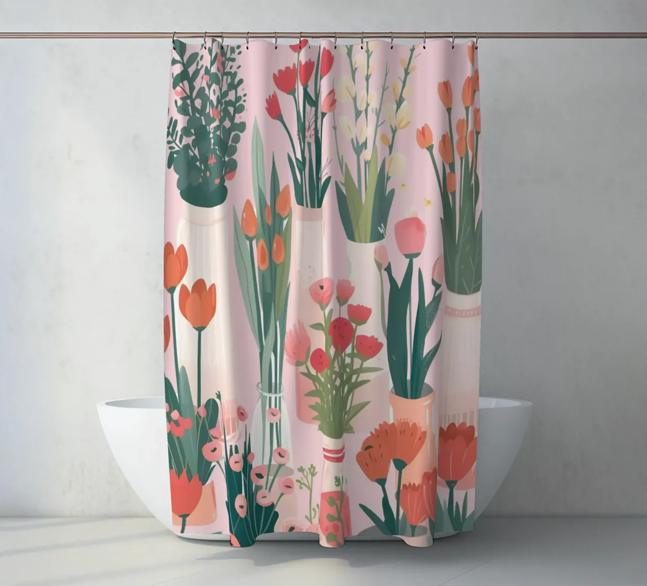 Retro Psychedelic Flower Power Groovy Abstrakter Kunstdruck Duschvorhang von NorwesClub
