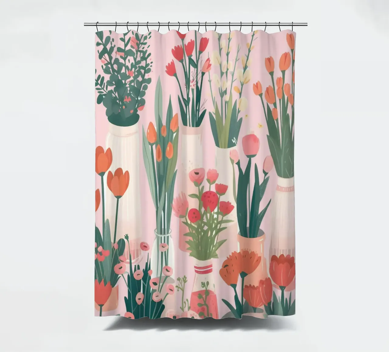 Retro Psychedelic Flower Power Groovy Abstrakter Kunstdruck Duschvorhang von NorwesClub