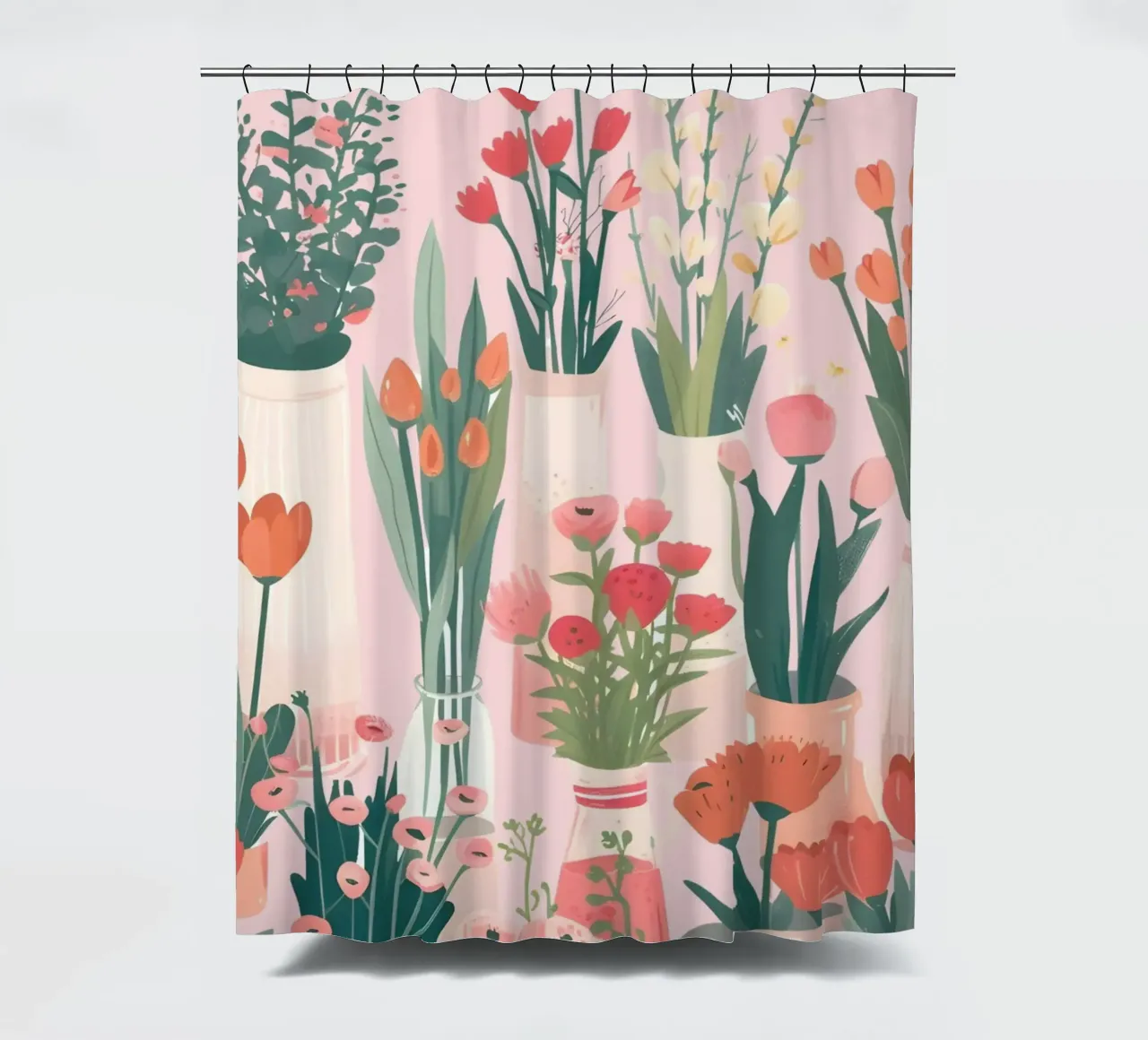 Retro Psychedelic Flower Power Groovy Abstrakter Kunstdruck Duschvorhang von NorwesClub