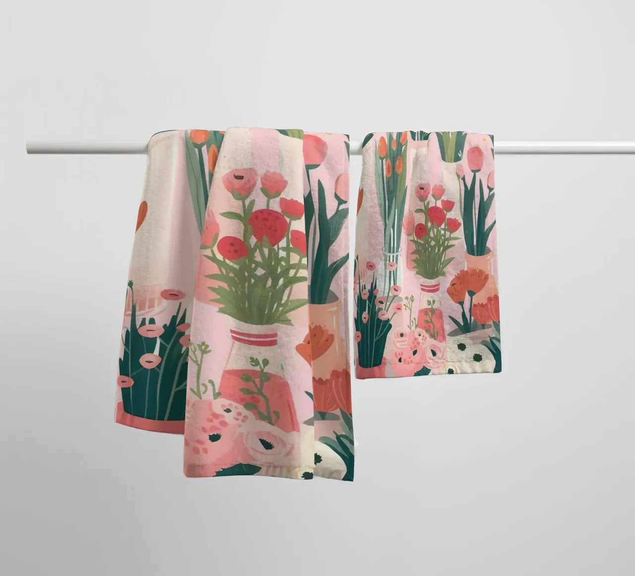Retro Psychedelic Flower Power Groovy Abstrakter Kunstdruck Handtuch von NorwesClub