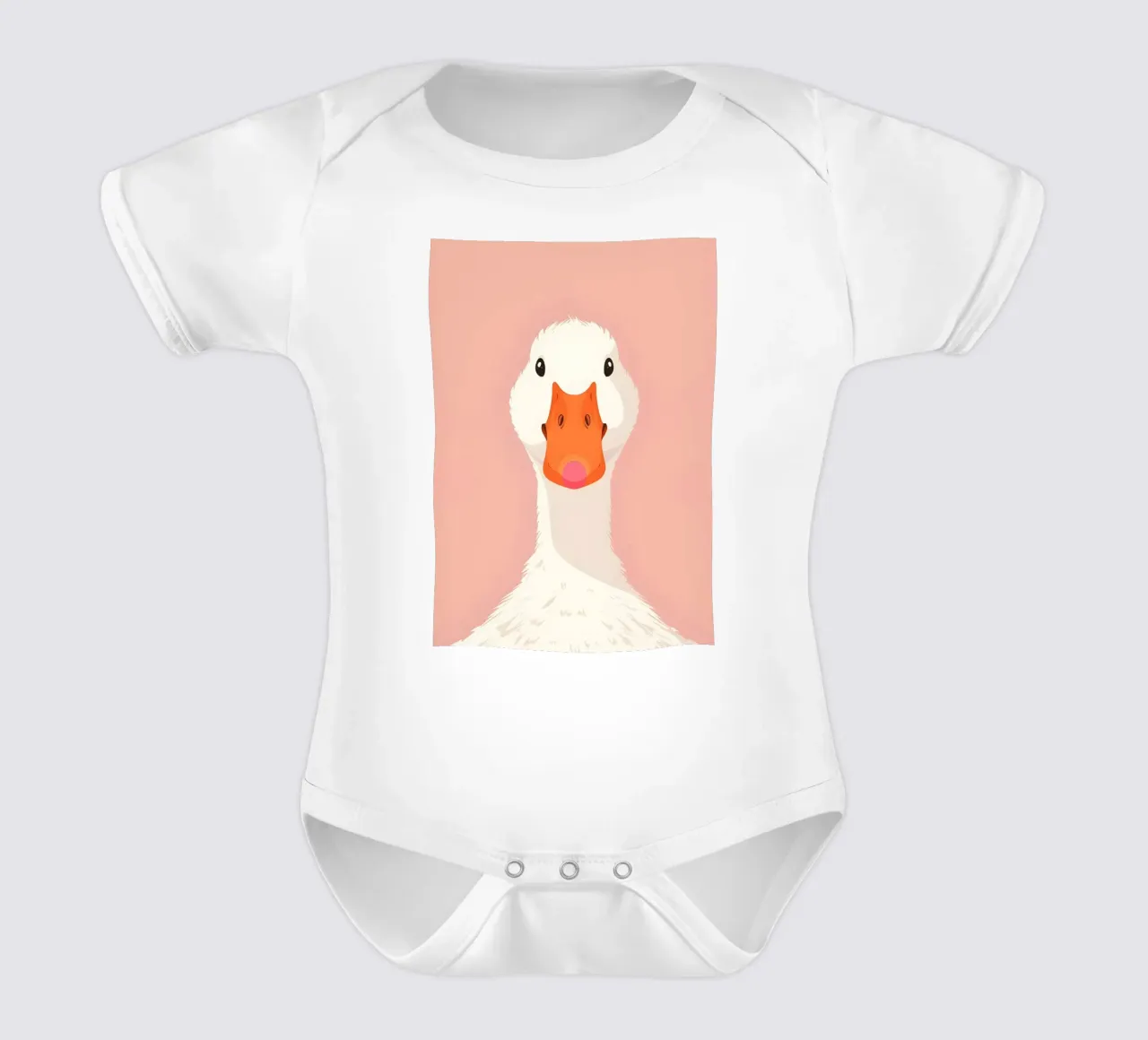 Whimsical Duck Retro Cartoon Yellow Pop Art Print short-sleeve baby romper by NorwesClub