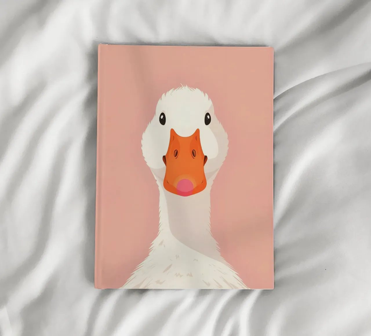 Whimsical Duck Retro Cartoon Yellow Pop Art Print notebook by NorwesClub