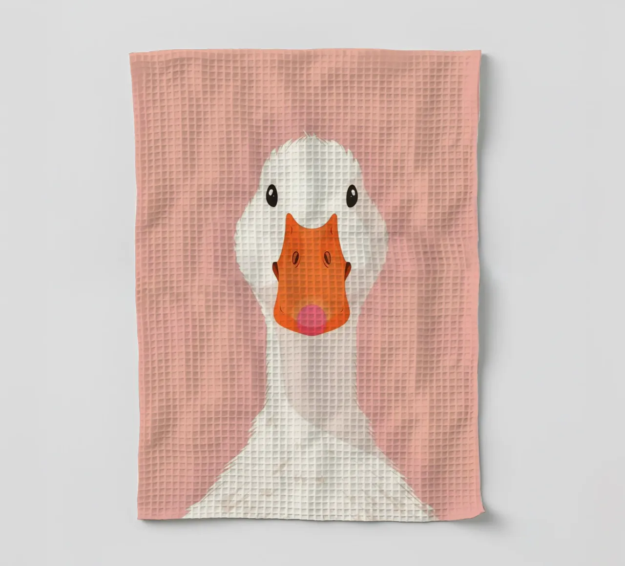Whimsical Duck Retro Cartoon Yellow Pop Art Print tea towel by NorwesClub