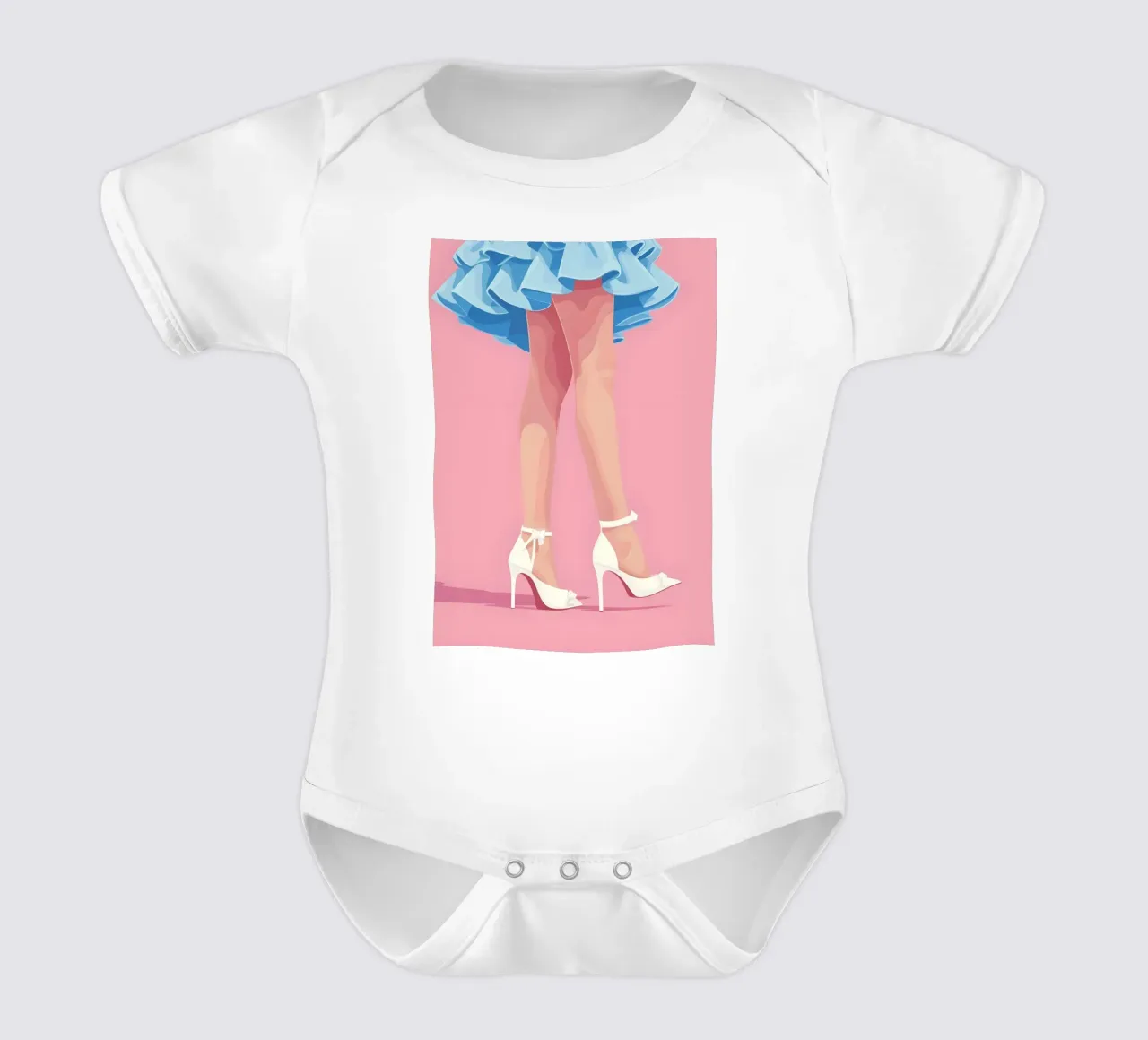 Alice Wonderland Legs Retro Surreal Pop Art Fantasy Print body neonato maniche corte da NorwesClub