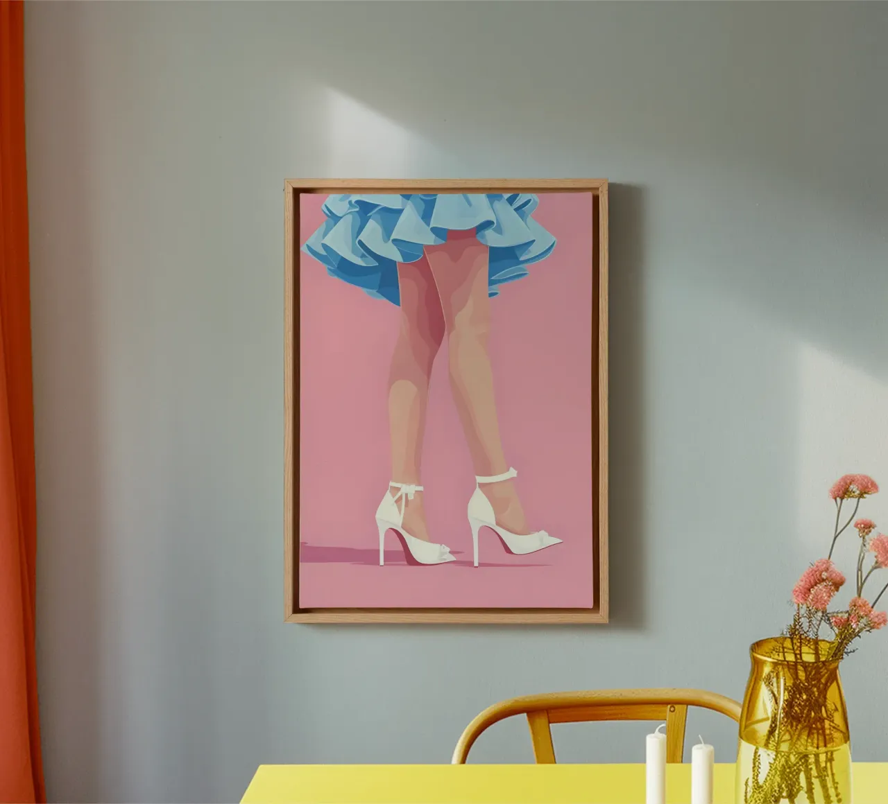 Alice Wonderland Legs Retro Surreal Pop Art Fantasy Print tela con Cornice a cassetta da NorwesClub