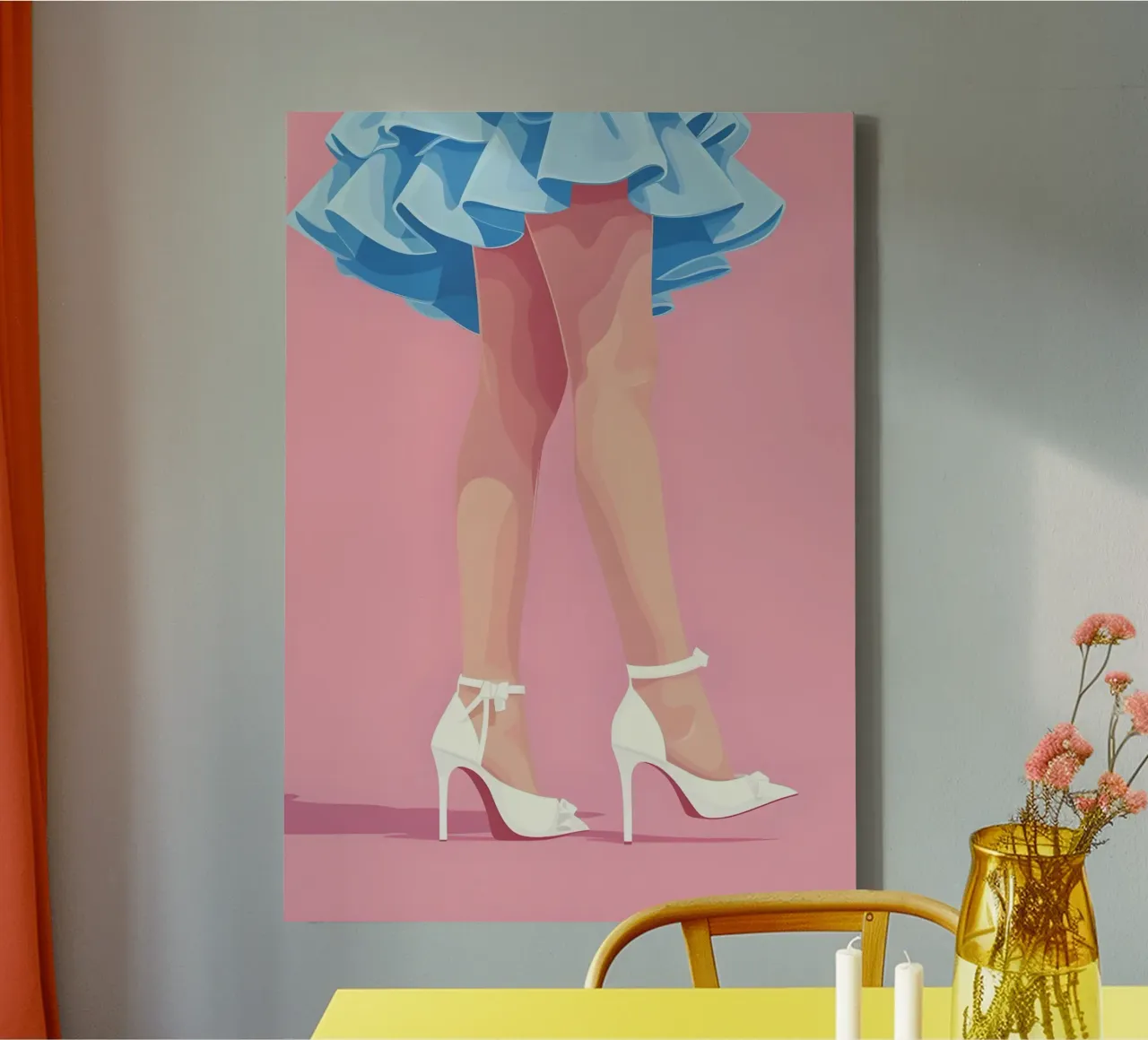 Alice Wonderland Legs Retro Surreal Pop Art Fantasy Print tela con Cornice a cassetta da NorwesClub