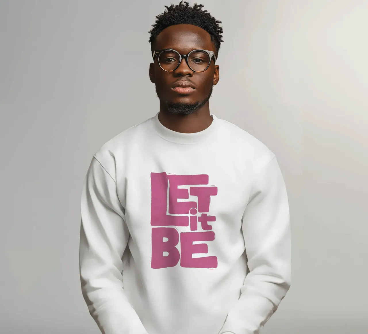 Let It Be - Poster tipografico retrò rosa e rosso felpa da showmemars