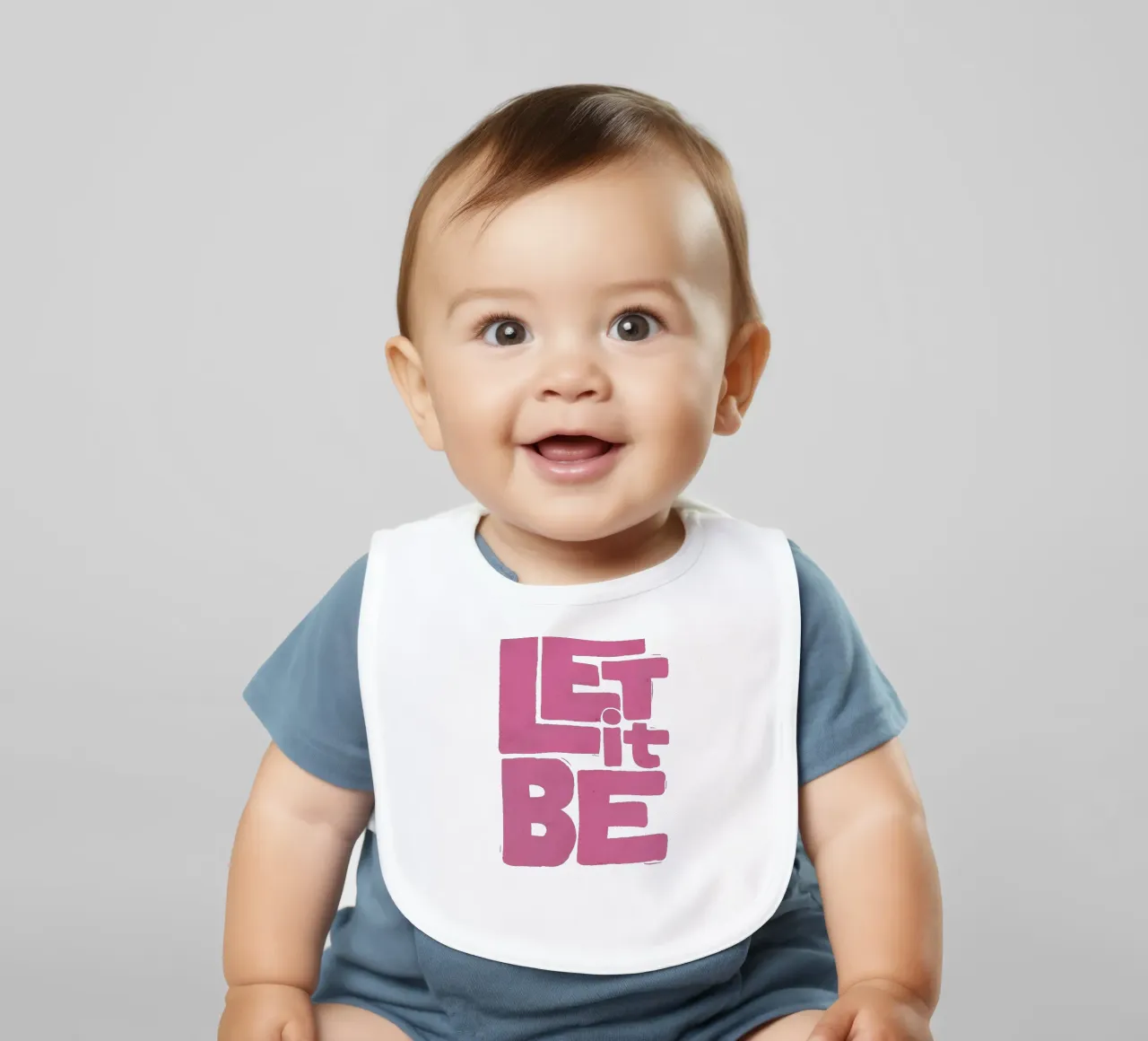 Let It Be - Poster tipografico retrò rosa e rosso bavaglino da showmemars