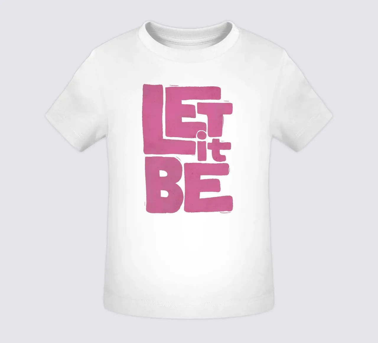 Let It Be - Poster tipografico retrò rosa e rosso maglietta neonato da showmemars