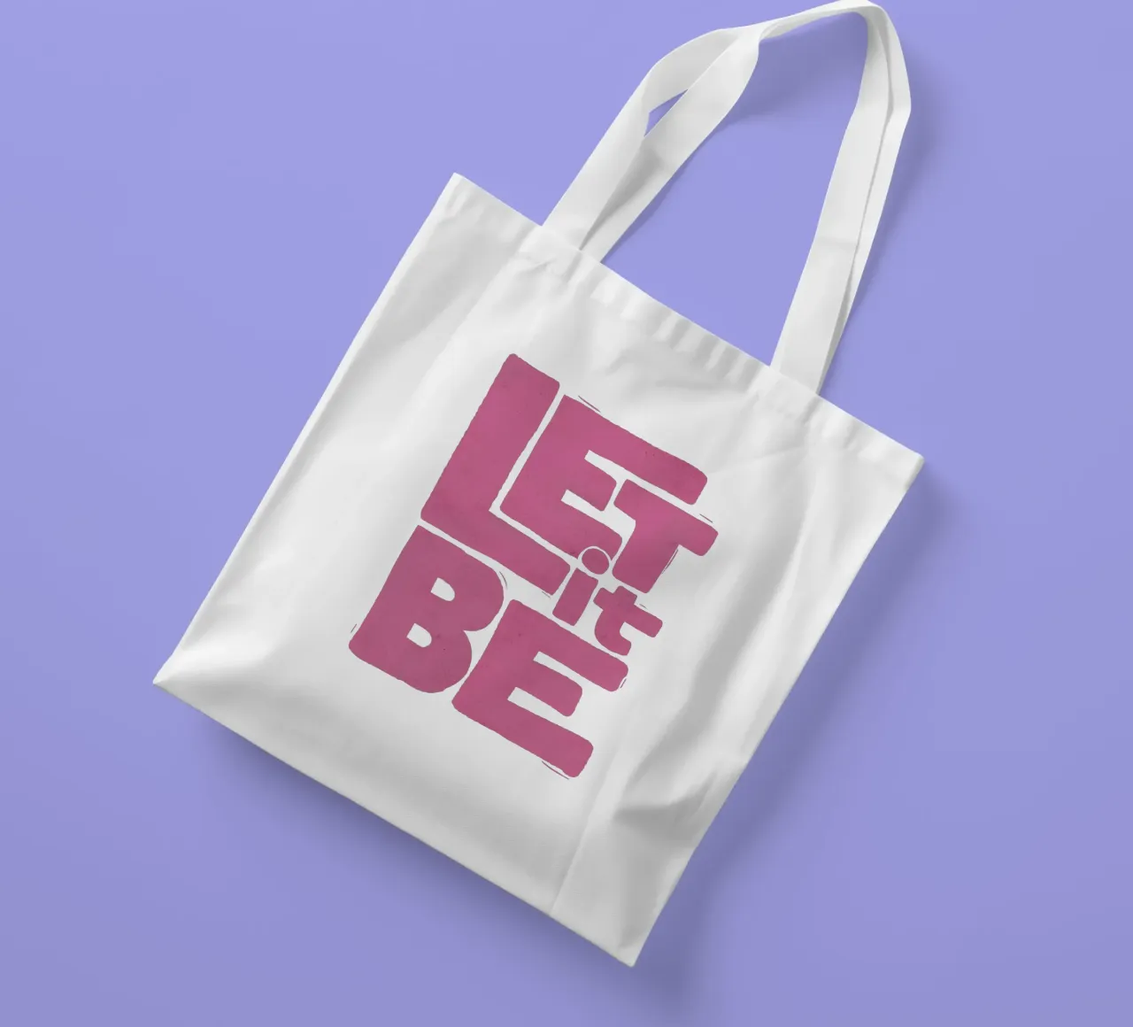 Let It Be - Poster tipografico retrò rosa e rosso borsa in juta da showmemars