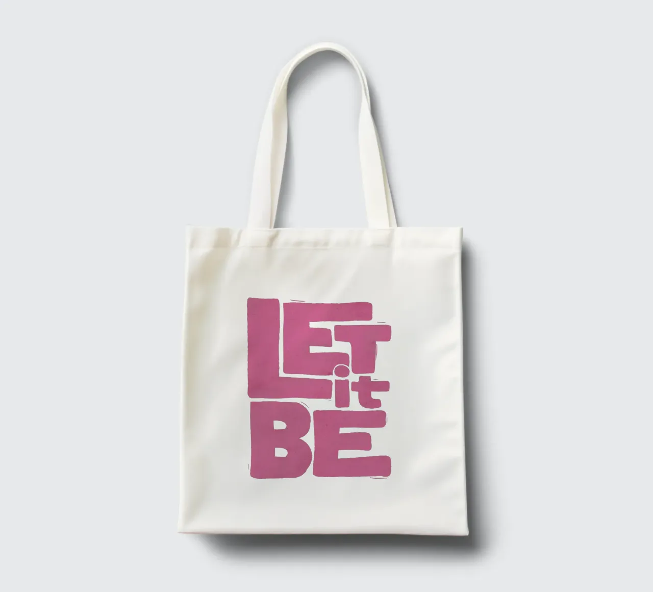 Let It Be - Poster tipografico retrò rosa e rosso borsa in juta da showmemars