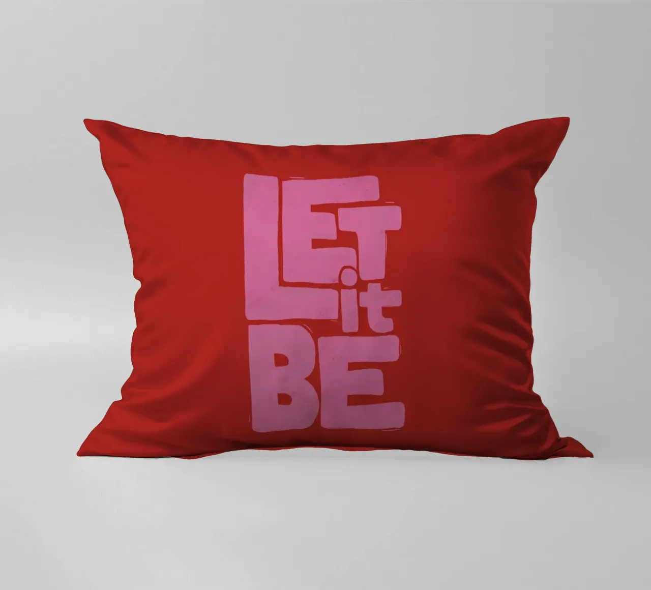 Let It Be - Poster tipografico retrò rosa e rosso cuscino da showmemars