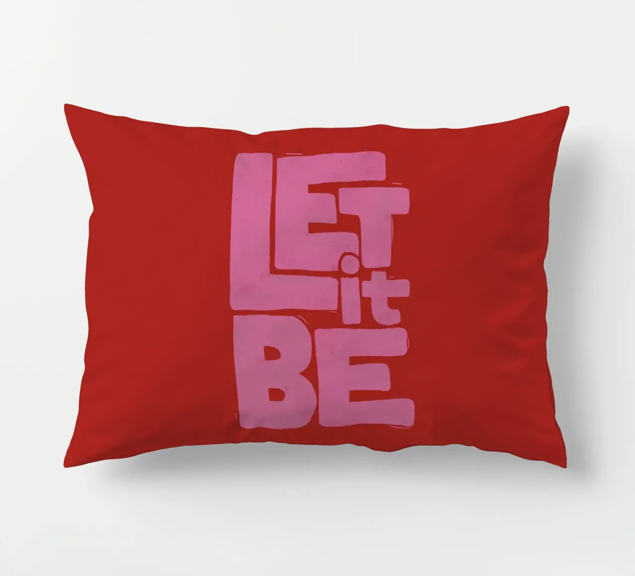 Let It Be - Poster tipografico retrò rosa e rosso cuscino da showmemars