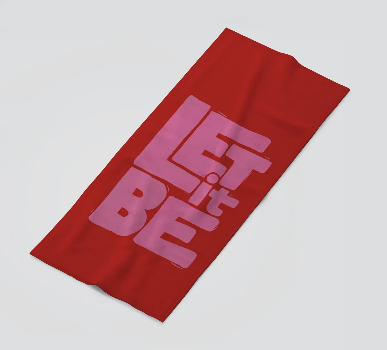 Let It Be - Poster tipografico retrò rosa e rosso telo mare da showmemars