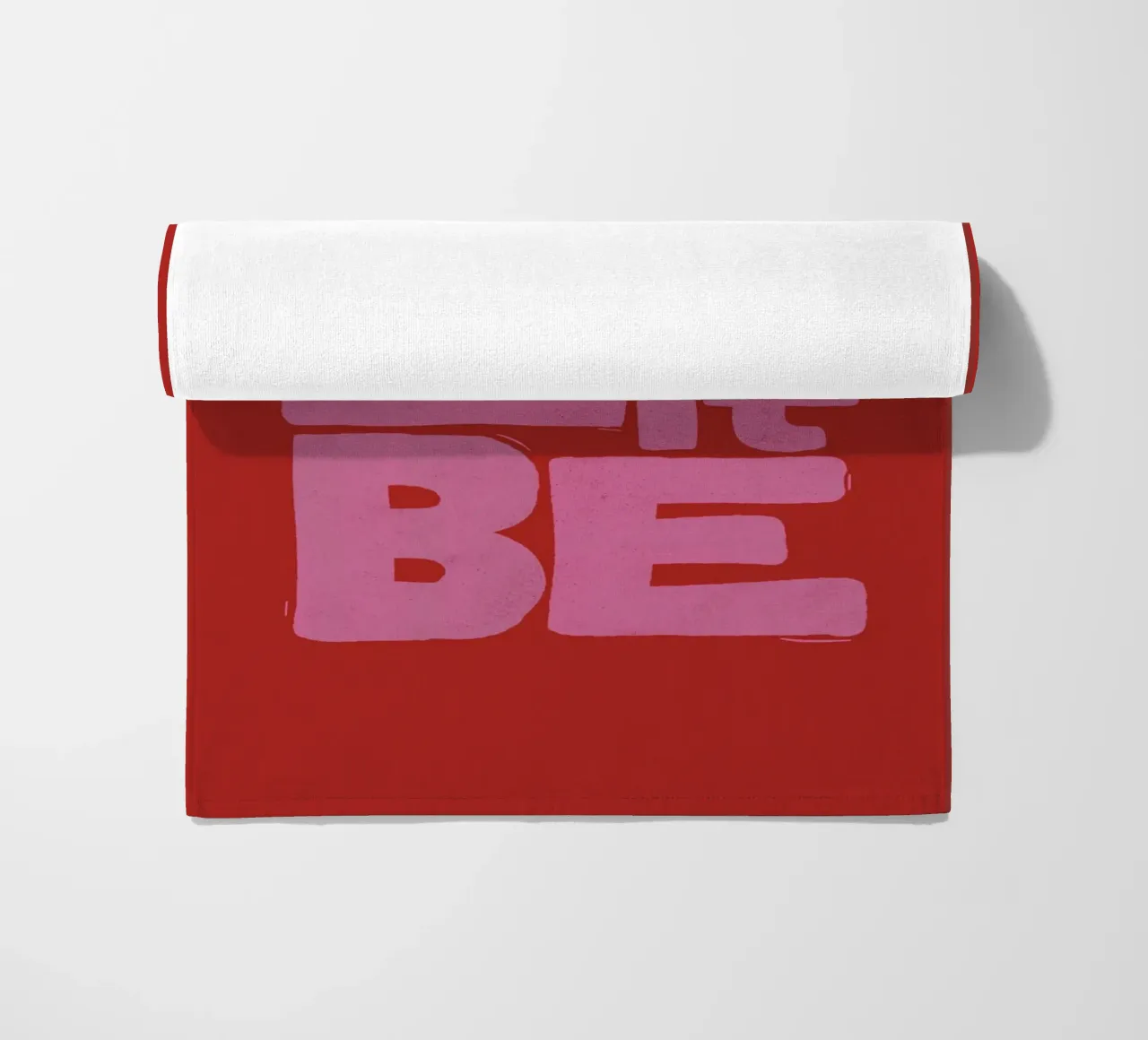 Let It Be - Poster tipografico retrò rosa e rosso telo mare da showmemars