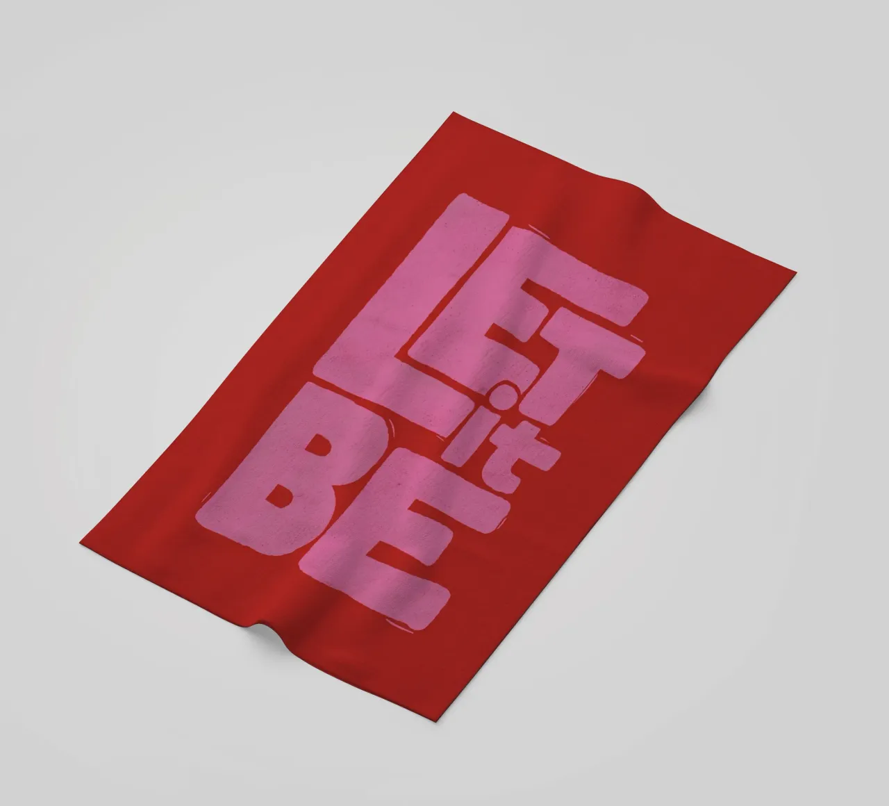 Let It Be - Poster tipografico retrò rosa e rosso telo mare da showmemars