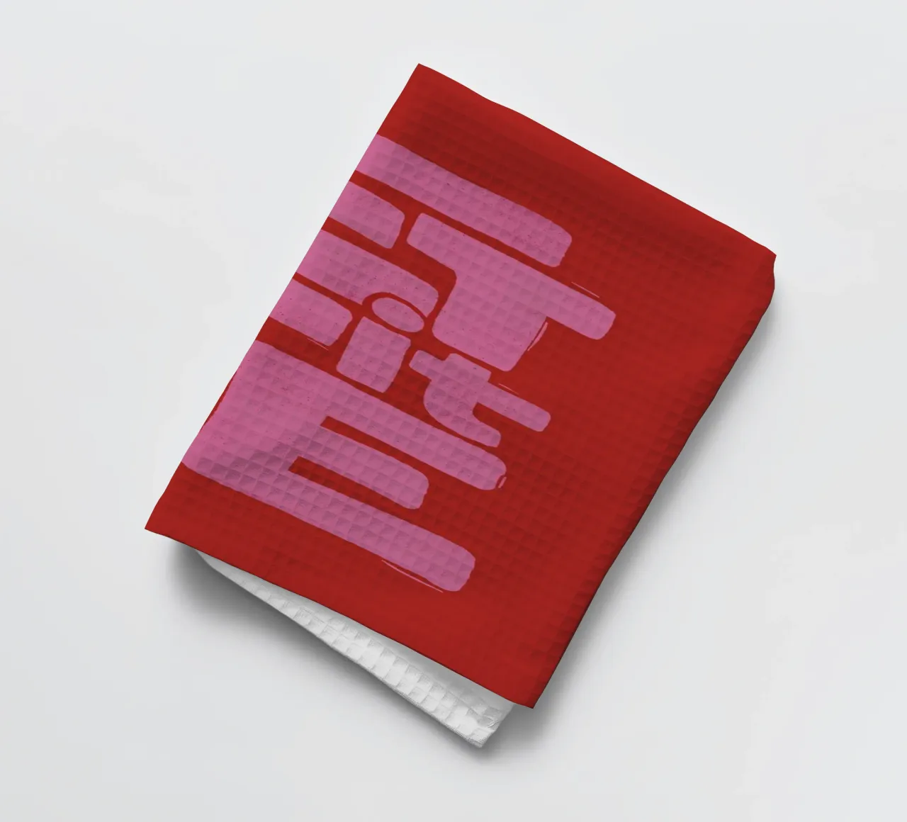Let It Be - Poster tipografico retrò rosa e rosso canovaccio da cucina da showmemars