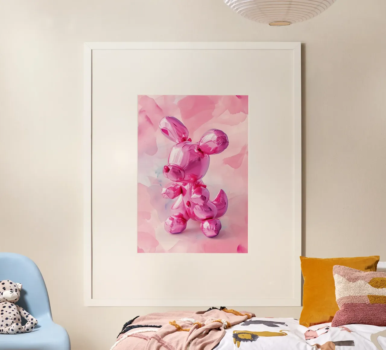 Stampa pop art di Jeff Koons ispirata ai palloncini rosa del cane poster da NorwesClub