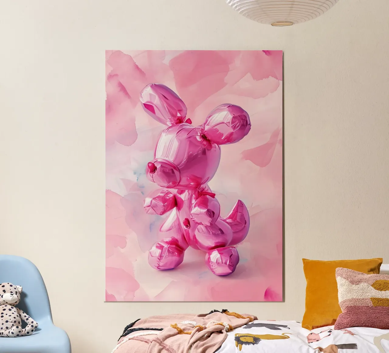 Stampa pop art di Jeff Koons ispirata ai palloncini rosa del cane poster da NorwesClub