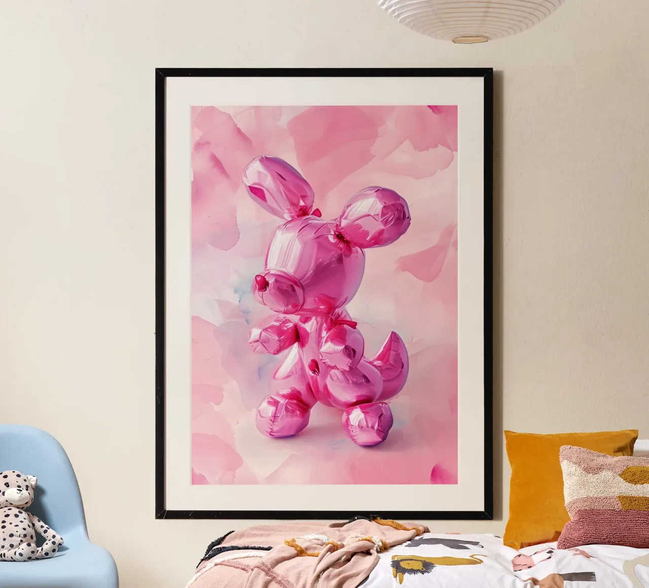 Stampa pop art di Jeff Koons ispirata ai palloncini rosa del cane poster da NorwesClub