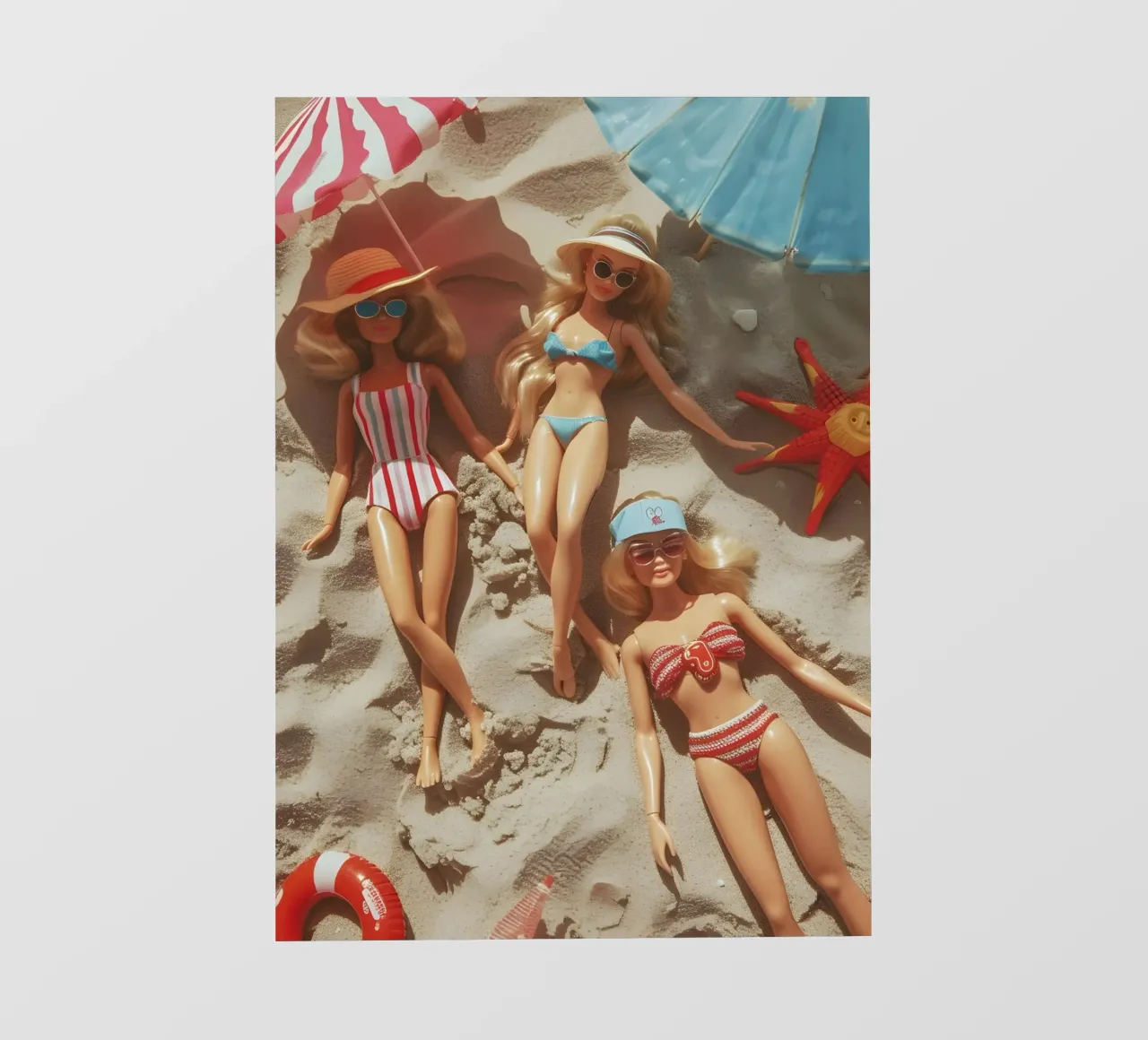 Vintage Barbie Beach Day Retro Glamour Pop Art telo in pvc da NorwesClub