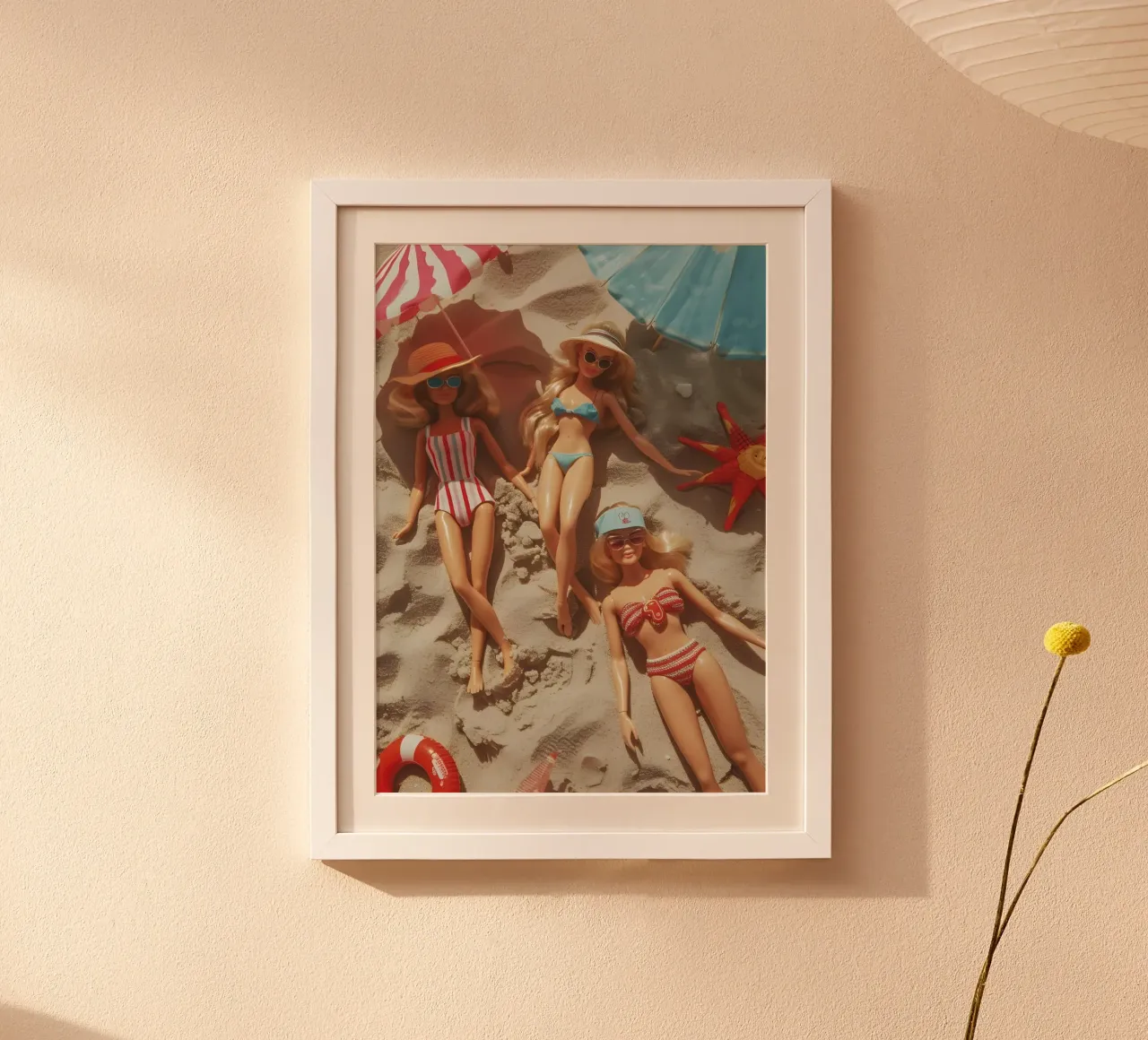 Vintage Barbie Beach Day Retro Glamour Pop Art carta hahnemühle da NorwesClub