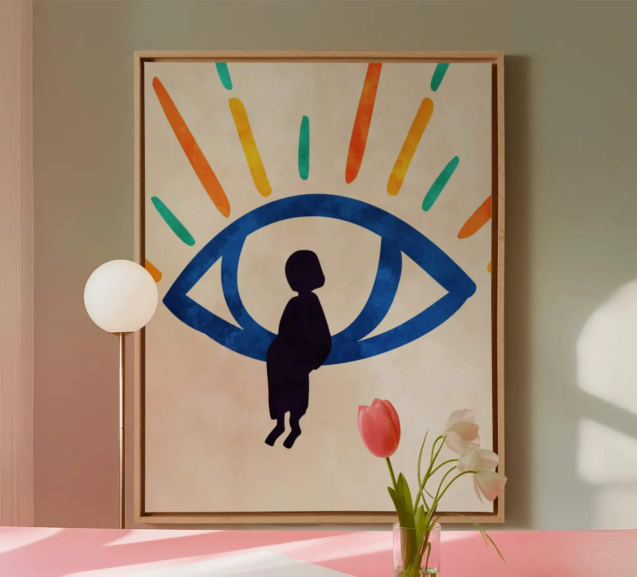 Eye of Silence, Rays of Hope canvas with Floater frame by Kintsugi99