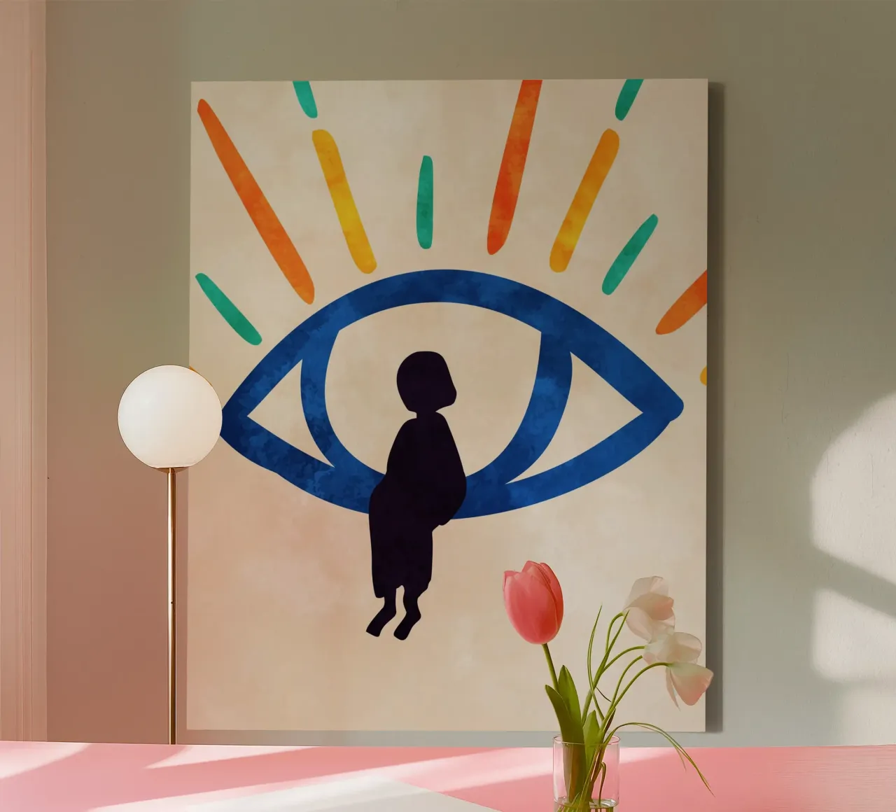 Eye of Silence, Rays of Hope canvas with Floater frame by Kintsugi99