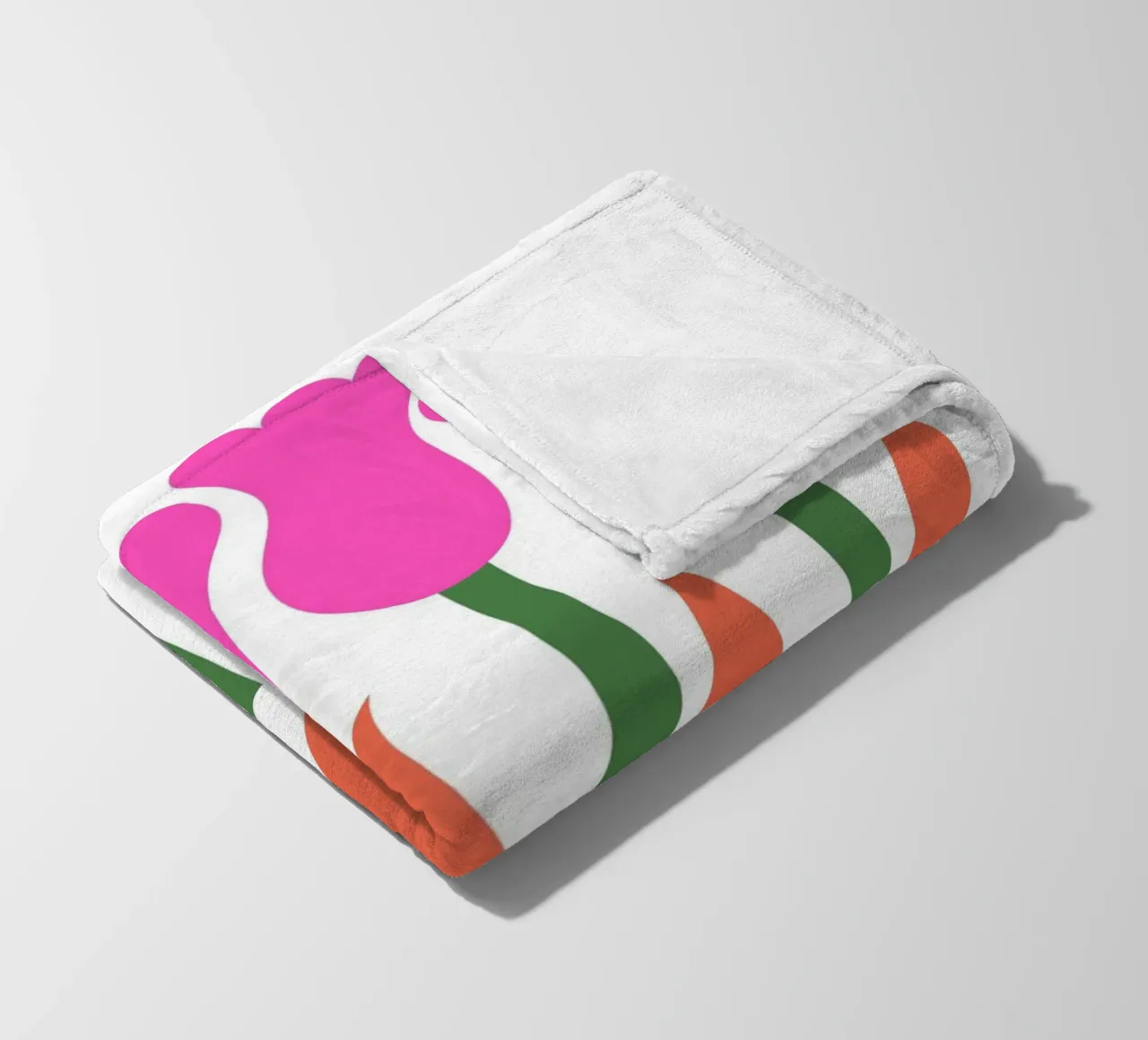 Retro Tulip Flower Pop Art Pink Orange Botanical Print fleece blanket by NorwesClub