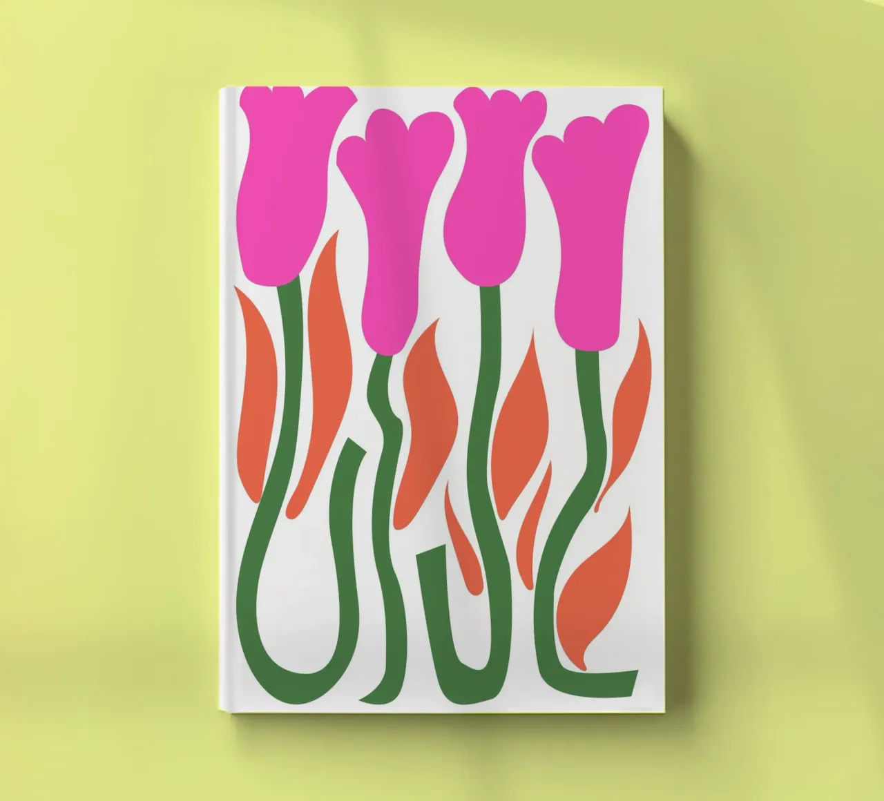 Retro Tulip Flower Pop Art Pink Orange Botanical Print carnet de notes de NorwesClub
