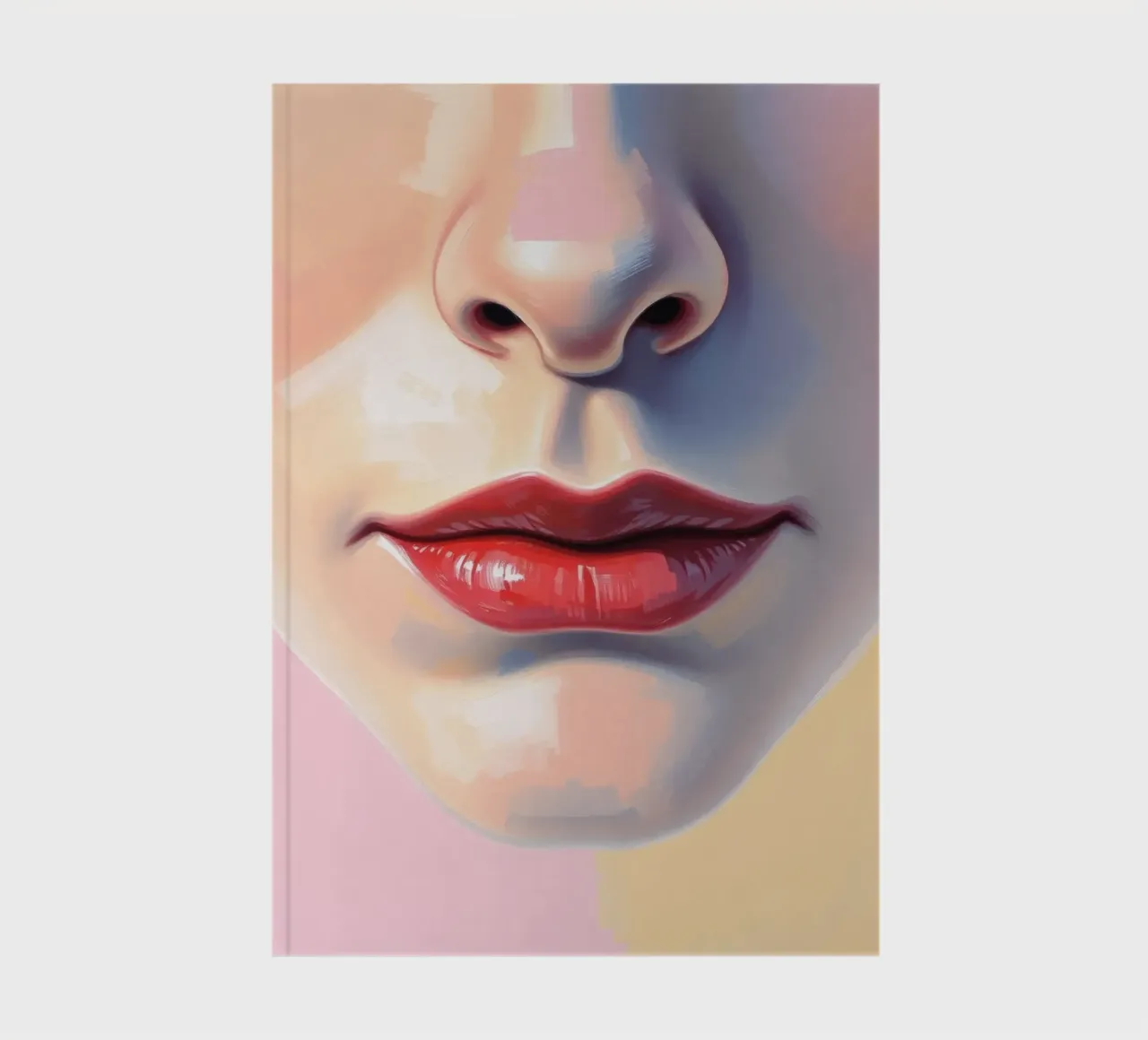 a stylized face showcasing vibrant lipstick and smooth skin notebook by DesignDoodle